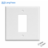 Placa de pared cuadrada LangYeao de 1 módulo, blanca, extragrande de 5.51 pulgadas, cubierta decorativa para interruptor, placa frontal de metal blanco de alta resistencia para toma de corriente