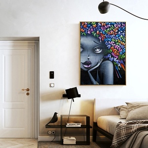 Toile avec Graffiti de rue populaire, impression d'<span class=keywords><strong>art</strong></span> murale, pour filles, <span class=keywords><strong>peinture</strong></span> aquarelle, images pour décoration de maison - Product Image 4