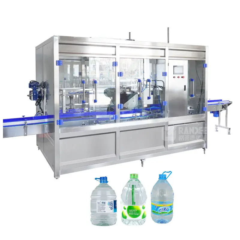 Machine de capsulage de remplissage de lavage de bouteilles automatique 3 en 1 5 litres 10 litres 5L 7L 10L installation d'embouteillage d'eau minérale de 7 litres