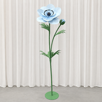 Support de fleurs géant en papier bleu anémone, fleur artificielle pour décoration de mariage et événements, présentoir floral commercial, fourniture d'usine