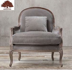 Sedia da Salotto in Stile Francese in Legno di Quercia Massello, Sedia Decorativa Antica per <span class=keywords><strong>Casa</strong></span> e Hotel - Product Image 2