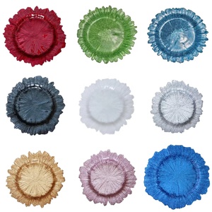 Wholesale Bulk Glass <strong>Reef</strong> Charger Plate Signature Textured Underplate for Regal Wedding Party Event Banquet Decoration - Product Image 2