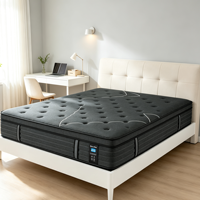 Matelas hybride à ressorts ensachés avec mousse de soulagement de la pression et support de bord enveloppé, vente en gros au Royaume-Uni, solution tout-en-un