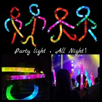 Jouet anti-stress en plastique pour enfants, avec soufflet à presser, tubes lumineux LED, jouet sensoriel pour adultes et enfants