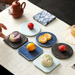 Plateau carré en porcelaine de style chinois, pour servir des fruits, idéal pour les fêtes - Product Image 4