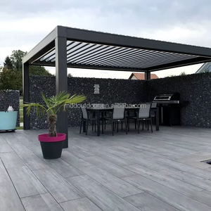 Pérgola de Aluminio con Láminas Orientables Autoportante |   Pabellón Exterior Independiente con Toldo Retráctil y Luces LED para Patio - Product Image 2