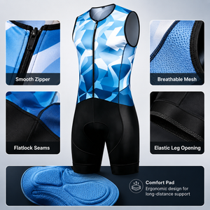 Combinaison <span class=keywords><strong>de</strong></span> cyclisme sans manches pour <span class=keywords><strong>triathlon</strong></span>, équipement professionnel <span class=keywords><strong>de</strong></span> <span class=keywords><strong>triathlon</strong></span>, combinaison <span class=keywords><strong>de</strong></span> course cycliste sur route respirante à compression serrée - Product Image 3