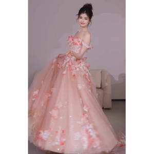 S2714L <span class=keywords><strong>abito</strong></span> rosa <span class=keywords><strong>monospalla</strong></span> di fascia alta fiore di fidanzamento festa di compleanno ospite <span class=keywords><strong>abito</strong></span> <span class=keywords><strong>da</strong></span> <span class=keywords><strong>cerimonia</strong></span> di formazione <span class=keywords><strong>abito</strong></span> <span class=keywords><strong>da</strong></span> sera <span class=keywords><strong>da</strong></span> sposa - Product Image 4