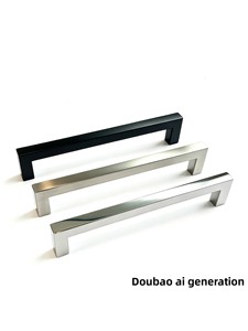 JUjin WSJ-10 Arc-shaped Solid Handle Wardrobe Cabinet <strong>Doors</strong> Made Zinc Alloy <strong>Black</strong> Chrome-plated Brushed Nickel; Modern - Product Image 5