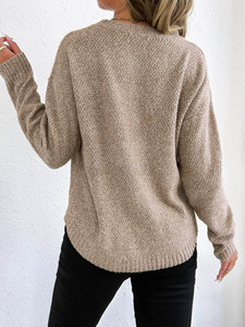 Pull-over col rond pour femme en gros, tricot personnalisé, couche de base hiver, prix direct usine - Product Image 4