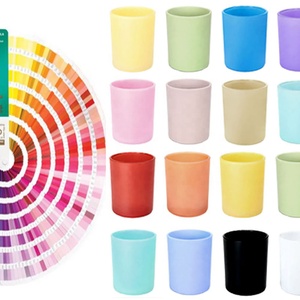 FENGJUN Vente en gros de pots à bougies en verre coloré avec couvercle en bambou 10oz, centre de table, décoration de cheminée pour mariage, fourniture en gros - Product Image 5