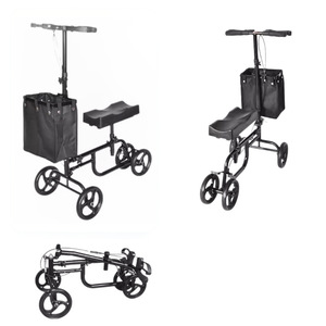 Carro de rodilla plegable de cuatro ruedas para rehabilitación, ayuda portátil para caminar en casos de fracturas y asistencia para la debilidad de las extremidades inferiores - Product Image 4