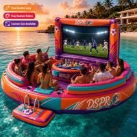 Salon de visionnage public de football gonflable avec bar flottant et support grand écran pour les centres de villégiature, les parcs, la location et les événements