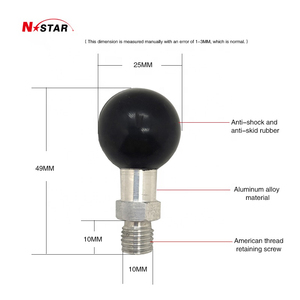 Rétroviseur pour <span class=keywords><strong>moto</strong></span>, adaptateur de tête de boule à vis m10 pour scooter, support de téléphone portable fileté, support de boule mâle pour bélier - Product Image 2