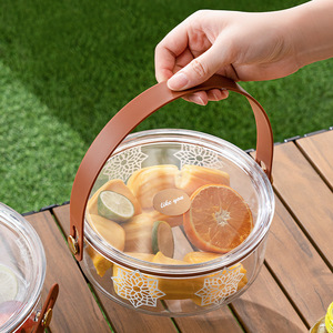 Transparent Lidded Fruit Bowl With Handle 3Pcs Set Food Storage Box For Home Kitchen Use - Product Image 3