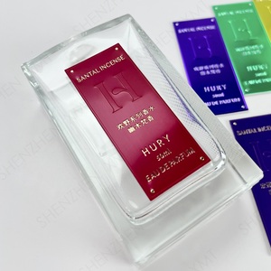 Biểu tượng tùy chỉnh khắc nhôm nameplates Vàng chai nước hoa nhãn dập lụa màn hình in ấn kỹ thuật cho cá nhân - Product Image 3