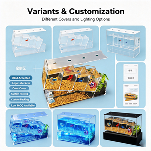 USMILEPET Aquarium Carré en Plastique Écologique 8L 220V avec Système de Circulation Automatique, Zone d'Alimentation Séparée, Design Attrayant pour la Nourriture - Product Image 3