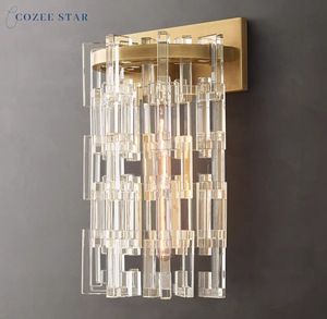 Aplique de pared Marignan redondo moderno, accesorio de iluminación interior con base LED E26, cuerpo de latón y pantalla de cristal para sala de estar - Product Image 2