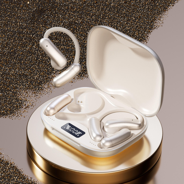 M143 Open Ear Sports Wireless Earbuds IPX-5 Waterproof Digital Display Removable Spare OWS Headset HiFi Sound for 6.0 Low