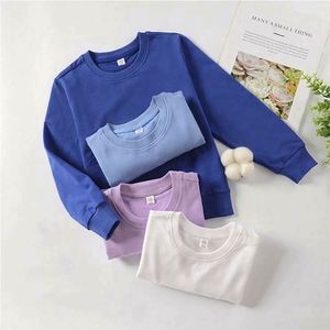 Ensemble de 2 pièces en coton pour enfants, manches longues, couleur unie, vêtements de sport personnalisés avec logo, vêtements pour enfants - Product Image 4