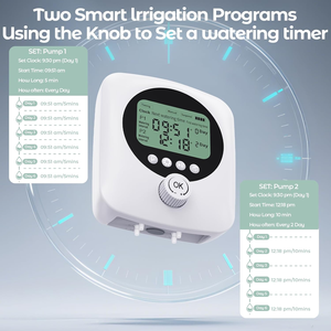 Sistema de riego programable para 30 plantas en maceta, 98 pies, bombas dobles, temporizador digital, riego automático para el cuidado del jardín del hogar - Product Image 5