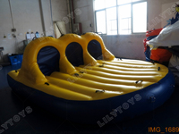 Bateau gonflable tractable 3 places robuste pour sports nautiques, idéal pour bateaux rapides, yachts, lacs, mers et loisirs sur la plage