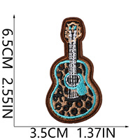 Patchs brodés thermocollants en denim style western américain, motifs vache, nœud, guitare, cœur, pour vêtements, sacs et chapeaux