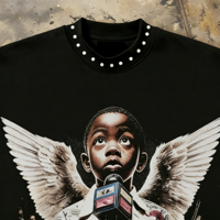 Maßgefertigtes Herren Vintage Streetwear Ärmelloses T-Shirt mit Nieten, Rundhalsausschnitt, Porträtkunstdruck, Retro-Grafik Tanktop, Schlichte Freizeit-T-Shirts