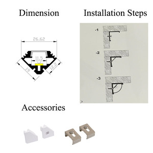 Profilé en aluminium extrudé Starlight pour éclairage d'angle intérieur, système d'éclairage LED encastré à angle droit pour bande LED - Product Image 5