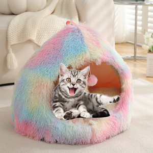 Fabricante al por mayor logotipo personalizado mascota proveedor peluche perro gato cueva cama - Product Image 2