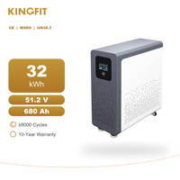 Sistem Penyimpanan Energi Baterai Surya BESS Bersertifikasi CE 32kWh 680Ah 51.2V, Baterai Lithium Surya dengan Sel Grade A