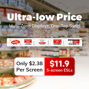 Minew sáng tạo năm Màn hình 5 in1 2.13inch ESL điện tử nhãn Kệ eink epaper hiển thị giá tag cho siêu thị - Product Image 2