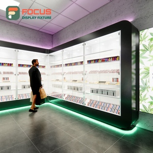 Vitrine de présentation pour magasin de tabac, en bois et verre, avec éclairage LED, comptoir de présentation de tabac - Product Image 4