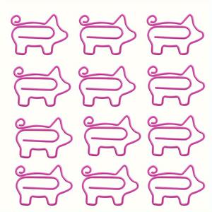 Marque-page en forme de cochon, en métal rose, forme de dessin animé, réutilisable, pour décoration de bureau, 2,8 cm x 2 cm - Product Image 4
