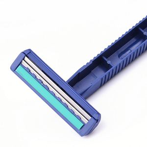 Classic Twin Blade <b>Razor</b> Fixed <b>Head</b> Design With Lubricating Strip Comfort Grip Handle for Household Use Custom Logo - Product Image 3