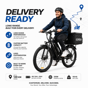 Bicicleta Eléctrica de Montaña de Largo Alcance, 108 km, 27.5 Pulgadas, E-MTB de Carga con Motor de Alta Velocidad para Flotas de Reparto, Venta al Por Mayor FOB - Product Image 1