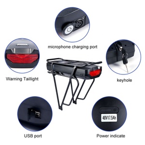 Paket Baterai Lithium 48V 17.5Ah yang Dapat Diisi Ulang untuk Rak Belakang Sepeda Listrik, Gantungan Bagasi, Lampu Belakang, Port USB, Stok EU US UK, Pengisi Daya 54V - Product Image 4
