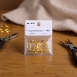 Orecchini a Cerchio in Oro Ilan 20mm, 12 Pezzi, Forniture per Artigianato, Modello Cina 31258 - Product Image 2