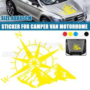 Autocollant de carrosserie automobile, décalcomanie de style grand format, motif Boussole de Montagne, pour vitres de voiture et décoration de moto - Product Image 1