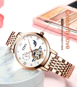Top Luxe Merk Dame Horloge Waterdicht Roestvrij Stalen Horloge Dubbele Tourbillon Horloge Unieke Designer Vrouwen Automatische Horloge