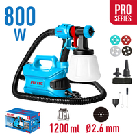 FIXTEC 800W Professionelle Elektrische Spritzpistole 1200ml Hochleistungs-Elektrosprüher 1,5-2,6mm Düse Farbsprühgerät