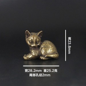 Charmant Koperen Kattenbeeldje, Perfect Voor Huisdecoratie, Geschenken, Herfst Huisdecoratie Verzamelbare Beeldjes - Product Image 3