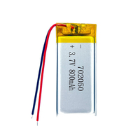 Batterie Li-ion 3.7V 800mAh 702050 avec protection contre la surcharge pour écouteurs sans fil, enregistreur vocal 702035 702040 702050 702530 703040
