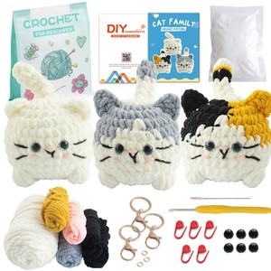 Kit de Ganchillo <span class=keywords><strong>para</strong></span> <span class=keywords><strong>Principiantes</strong></span>, Kit de Ganchillo de Gato <span class=keywords><strong>para</strong></span> Adultos, <span class=keywords><strong>Amigurumi</strong></span>, Animales de Ganchillo, Manualidades de Ganchillo, Kits de Ganchillo Fáciles, Kit de <span class=keywords><strong>Tejido</strong></span>, Regalos de Navidad - Product Image 1
