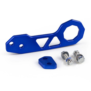 Gancho de remolque de aluminio JDM para Honda Fit GK5, parachoques trasero azul, montaje de 2 orificios - Product Image 1