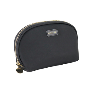 Étui de voyage en toile de coton avec logo personnalisé pour femmes, fabriqué en usine BSCI, sac à maquillage Senda en nylon RPET personnalisé, style féminin, fermeture éclair en métal doré - Product Image 2