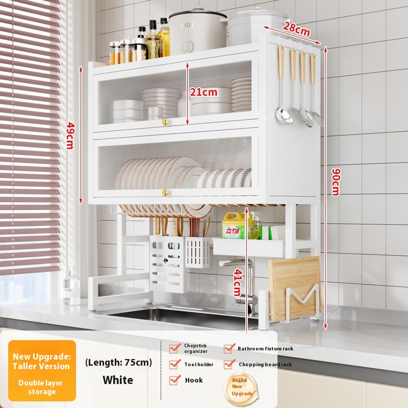 Blanc double 75CM- ensemble complet d'accessoires+"grande capacité"