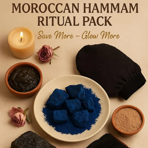 Oazvita Nila Marroquí para Exfoliar, Limpiar y Purificar, Polvo de Hammam Oriental Radiante Azul Nila para Aclarar, Vegano - Product Image 3