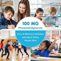 Complément alimentaire en gommes à mâcher à la phosphatidylsérine pour enfants et adolescents, naturel, sans OGM, sans gluten, au goût délicieux