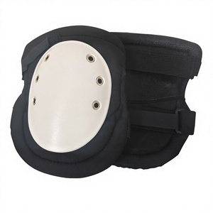 Rodilleras Gruesas de Espuma de Poliéster y Carcasa Rígida de ABS, Negras con Detalles Blancos, con Cierre de Gancho y Bucle, Protector de Rodilla Duradero para Deportes y Jardinería - Product Image 1